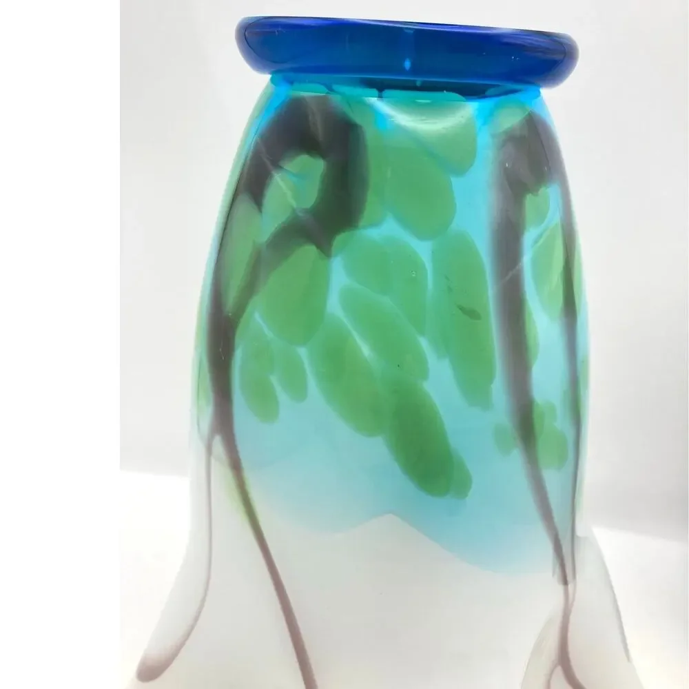 Hand Blown Art Glass Vase  9